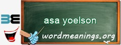 WordMeaning blackboard for asa yoelson